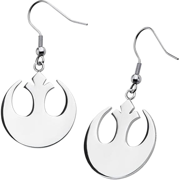 AUNERCART Starwars Earring, Rebel Alliance Sterling Silver Dangle Hook Drop Earrings, Handmade Earrings for Women, Silver Plated Fishhook Trendy Lightweight Jewelry Fashionable Accessories Gift