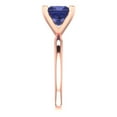 thumbnail image 3 of 2 ct Princess Cut Simulated Tanzanite Solitaire 18K Rose Gold Womens Engagement Ring, 3 of 5
