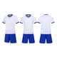 thumbnail image 1 of Conjuntos de blusas y camisas de manga corta con cuello en V. Conjunto de traje de fútbol de color sólido para niños para juegos deportivos universitarios, partidos de rendimiento, uniformes de entren, 1 of 5