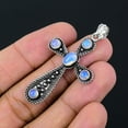 thumbnail image 3 of Natural Milky Opal Handmade 925 Sterling Silver Cross Pendant 2.10", 3 of 4