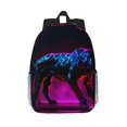 thumbnail image 1 of Lukts Futuristic Purple Panther A、 Pattern 15 Inch Student Backpack, Waterproof Laptop Backpack with Adjustable Shoulder Straps, Lightweight Travel, Campus Backpack, Unisex, 1 of 6