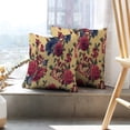 thumbnail image 6 of LALILO Throw Pillow Covers Colorful Floral With Roses Watercolor Green Cushion Cover 18" x 18", 2 Pack, 6 of 6