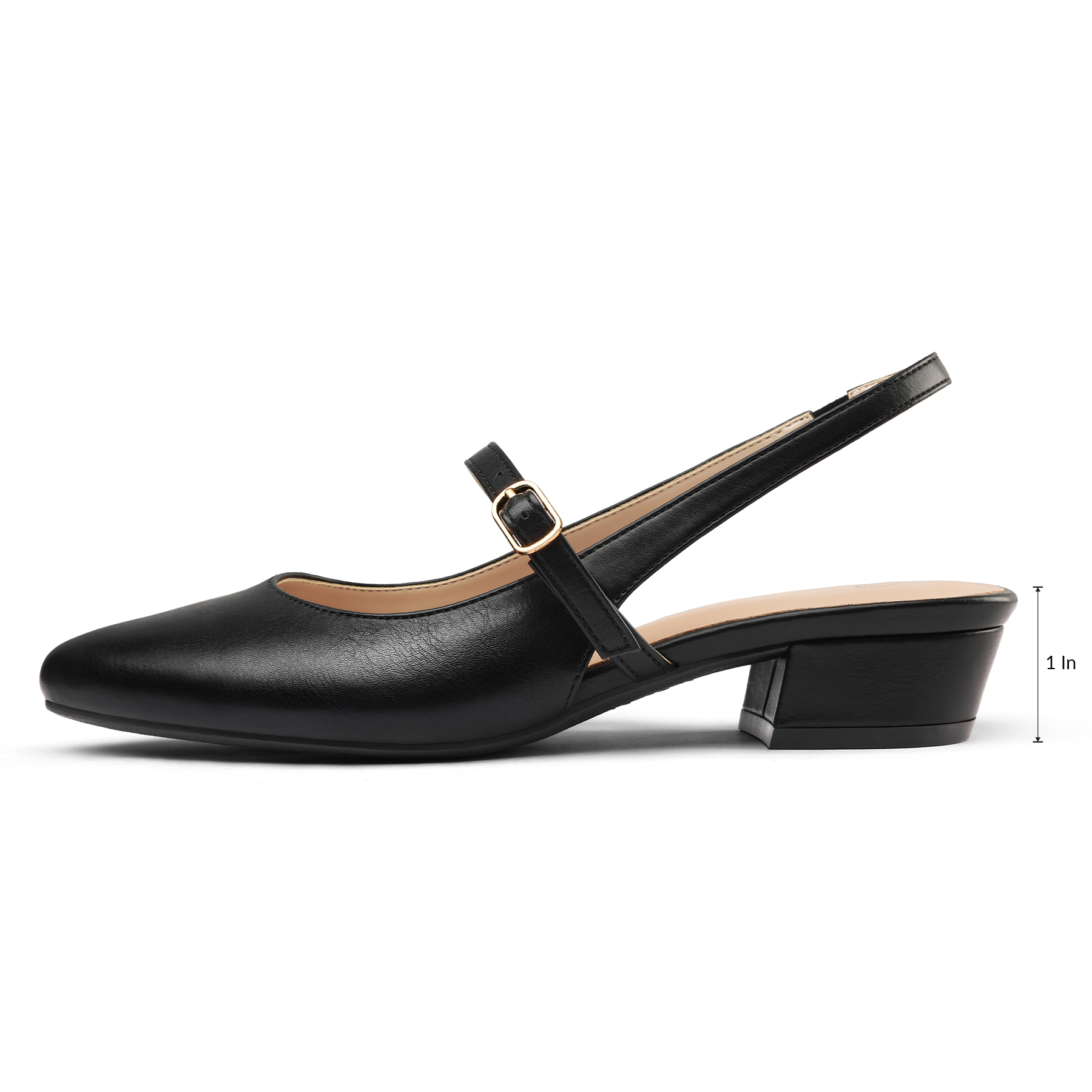 Penny Sue Women's Slingback Sandals Black Block Heel photo 2