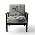 thumbnail image 4 of Designart "Asian Art White And Grey Butterfly" Upholstered Asian Accent Chair and Global Arm Chair - Multiple Color & Pattern, 4 of 7