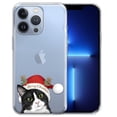 thumbnail image 1 of WIRESTER Black White Tuxedo Cat Happy Transparent Soft Gel TPU Clear Case Slim Protective Cover for Apple iPhone 13 Pro 6.1" 2021, 1 of 3