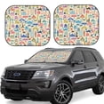 thumbnail image 2 of Picia Famous Places 2 Piece Car Windshield Sun Shade Foldable | Foldable Sun Shield for Front Window Blocks UV Rays and Keeps Your Vehicle Cool-Small, 2 of 7