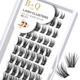 thumbnail image 1 of Lash Clusters B02 D Curl 0.630 in Extensiones de pestañas DIY 72 grupos de pestañas B&Q LASH Mega Volumen Pestañas individuales Extensiones de grupos de pestañas Wispy Individual Lashes Cluster DIY en, 1 of 4