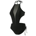 thumbnail image 2 of Traje de baño de una pieza para mujer, conjunto de bikini para mujer, traje de baño de moda para mujer con camisola, cuello colgante y espalda descubierta., 2 of 8