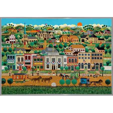 My Home Town-ANTKLE143773 Print 18"x26" by Anthony Kleem in a White Metal Frame