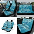 thumbnail image 2 of Renewold Sea Turtle Shell Blue Car Seat Cover Protector 15 PCS Set, with Steering Wheel Rearview Mirror Cover Seat Belt Pad Garbage Bag Air Vent Bag Coasters Key Chain Fit Most Vehicles, 2 of 7