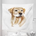 thumbnail image 1 of Yellow Lab Tapestry, Digital Modern Illustration of Dog Portrait Watercolor Style, Fabric Wall Hanging Decor for Bedroom Living Room Dorm, 5 Sizes, Camel Pale Brown and White, by Ambesonne, 1 of 1