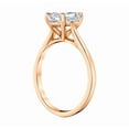 thumbnail image 4 of Cora Jewellery 2CT Round Moissanite Ring, Solitaire Engagement Ring for Women, 14K Rose Gold, 12 US, 4 of 5