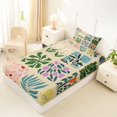 thumbnail image 4 of jejeloiu Neutral Floral Twin Sheets For Girls,Warm Pattern Bedding,Beige Multi Color,3-Piece,1 Fitted Sheet and 1 Pillowcase, 4 of 6