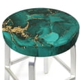 thumbnail image 3 of Daiia Green Gold Glitter Stool Covers Round,Round Bar Stool Covers Waterproof Bar Chair Covers Washable Stool Cushion Slipcover for 12-14 Inch Chair-12 inch, 3 of 7