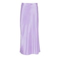 thumbnail image 3 of Prolriy Satin Skirt 2024 Skirt European and American Drape Satin Mid Length High Waist Hip A Line Skirts for Women Purple L, 3 of 7