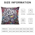thumbnail image 5 of COMIO  Brick Wall Throw Pillow Cushion Cover, Graffiti Grunge Art Wall Several Creepy Underground City Urban Landscape Print, Decorative Square Accent Pillow Case, Grey Pink, 5 of 5