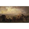 thumbnail image 2 of August Malmström 14x10 Gold Ornate Wood Frame and Double Matted Museum Art Print Titled - The Battle of Bravalla. Study, 2 of 4