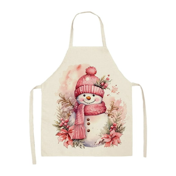 Luoshdecor Christmas Plaid Apron,Winter Merry Christmas Xmas Decorative Tree Apron with Strap for Adult Kitchen Party Gift 18.5 in