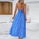 thumbnail image 5 of Puntoco Vestidos Mujer Verano Mujer Moda Sin Mangas Cuello En V Estilo De Vacaciones Impresión Vestido Largo Suelto, 5 of 7
