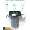 thumbnail image 2 of Wall Outlet Extender with Shelf and Night Light,Surge Protector,USB Wall Charger with 5 AC Outlets and 3 USB A Ports 1 USB C Outlet Wide Space 3-Sided Power Strip Multi Plug Outlets, Gray, 2 of 2
