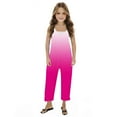 thumbnail image 3 of ZACPNCV Girls Casual Sleeveless Jumpsuits Gradient Spaghetti Strap Loose Romper Long Pants with Pockets Hot Pink 7-8 Years, 3 of 7