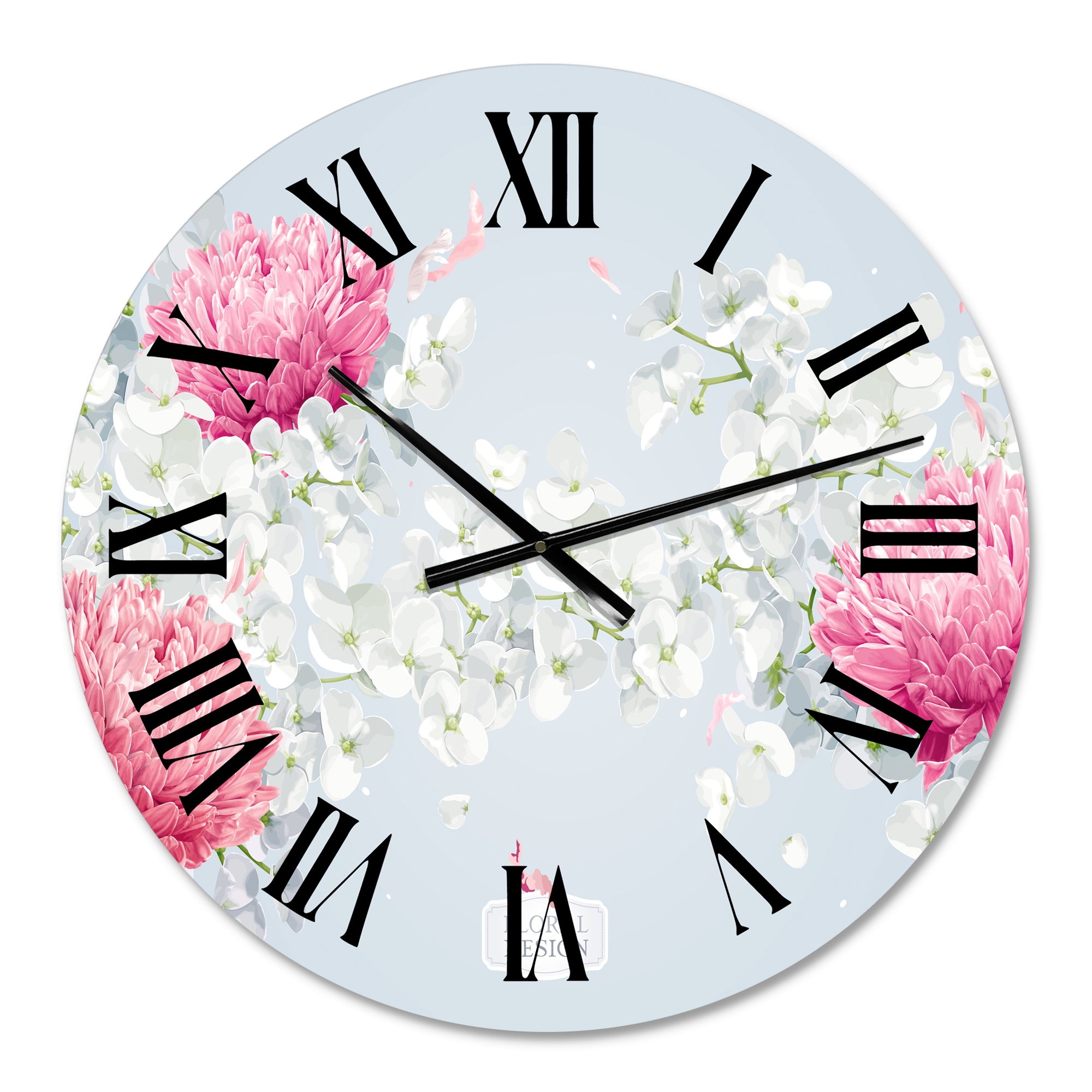Designart 'Chrysanthemums And Apple Blossom' Traditional Wall Clock