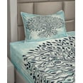 thumbnail image 2 of Ambesonne Tree Fitted & Top Sheet Set with Sham, Creative Chinese Bonsai Tree, Beige Turquoise, 2 of 4