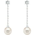 thumbnail image 2 of Silver Post Shell Pearl Drop Earrings | Pearl Earrings for Women, 2 of 5