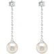 thumbnail image 2 of Pendientes colgantes de perlas de concha de plata | Pendientes de perlas para mujer Ormromra  CDWJ163, 2 of 5