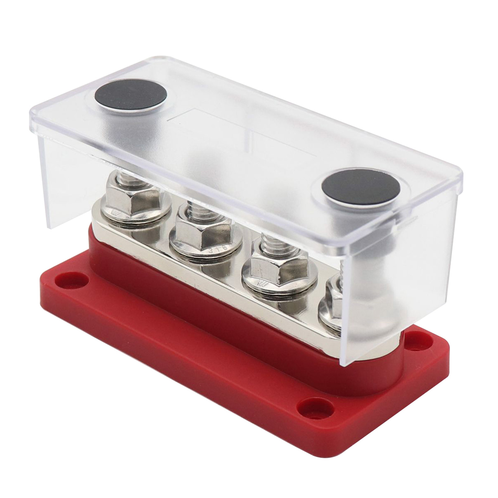 Terminal Bus Ground Power Distribution Terminal Block Bus with Cover for Auto Marine Car Pickup Trailer Boat