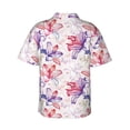 thumbnail image 4 of Xecao Lilies Flowers print Hawaiian shirt - a stylish short-sleeve button-down for men, perfect for casual beach and tropical outings., 4 of 9