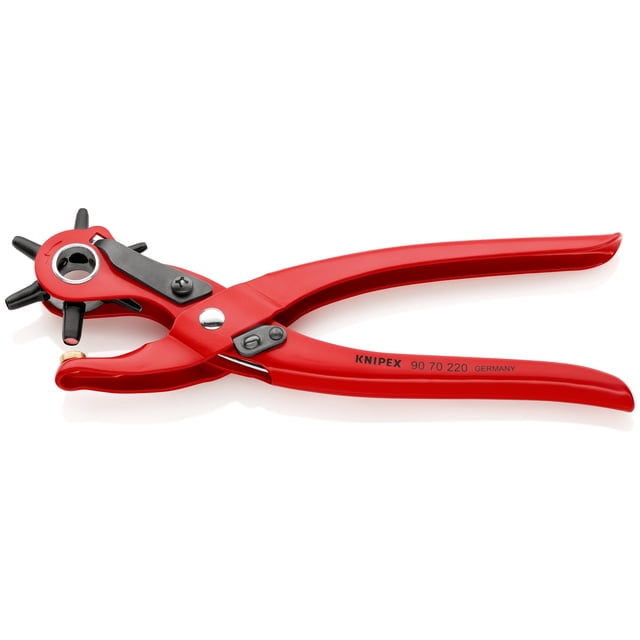 KNIPEX 90 70 220 Sacabocados de revolver recubierto de pintura pulverizada, rojo 220 mm