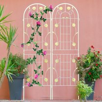 CQSXDA 4 Pack Large Garden Trellis 71"H x 19.7" W Heavy Duty Rustproof White Iron Plant Trellis for Potted Plant Support Metal Climbing Rose Trellis Vine Vegetable Cucumber