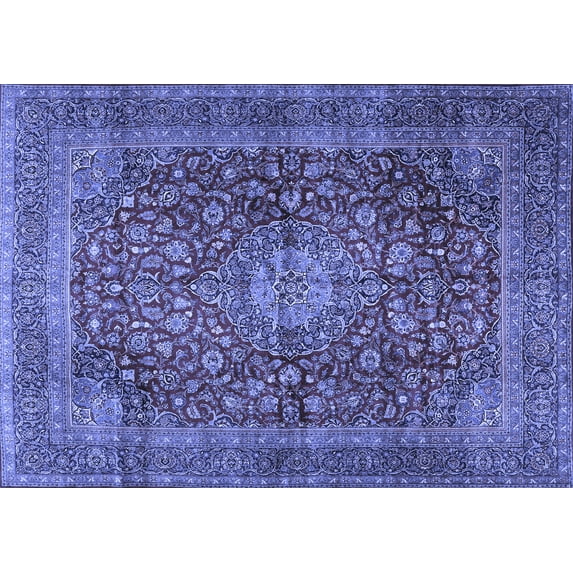 Ahgly Company Indoor Rectangle Medallion Blue Traditional Area Rugs, 2' x 3'