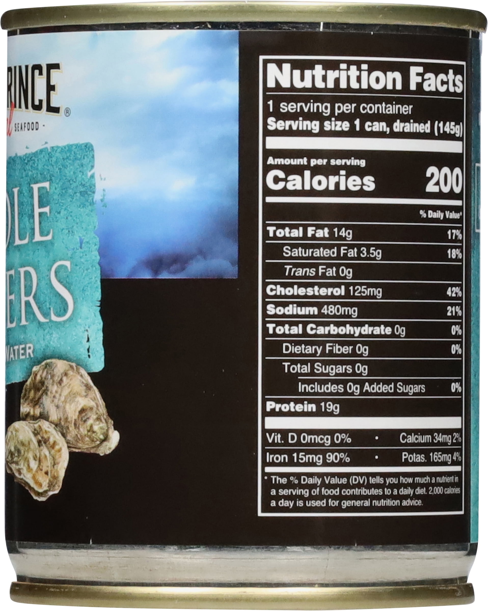 (2 pack) Crown Prince Natural Whole Oysters Packed in Water, 8 oz Can Non-GMO