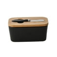 thumbnail image 4 of Tnarru Ceramic Butter Dish Cheese Butter Storage Box Practical Butter Container Butter Holder Box for Tools Refrigerator Dining Room Black, 4 of 8