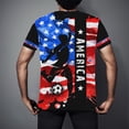 thumbnail image 7 of 2026 Soccer Cup Graphic Jersey for Men, Short Sleeve Crew Neck Tee with Player Silhouette & Watercolor Flag for Streetwear & Fan Gathering Blue 16, 7 of 7