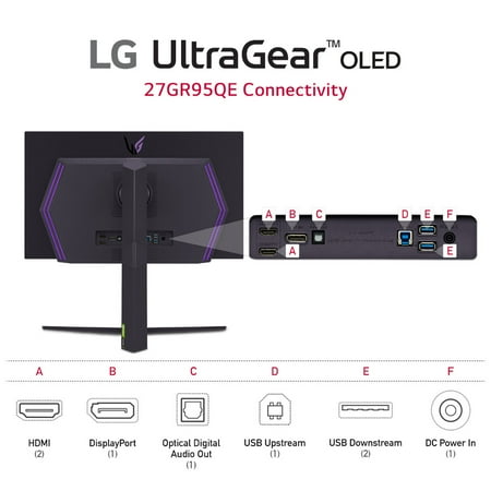 LG - UltraGear 27" OLED QHD 240Hz 0.03ms FreeSync and NVIDIA G-SYNC Compatible Gaming Monitor with HDR10 - Black