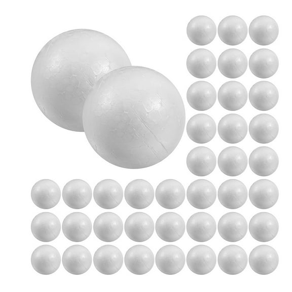 MLINS 50pcs White Foam Balls for Crafts Solid Polystyrene Spheres for DIY Projects for Wedding Decorations Home Decor Creative Handicrafts