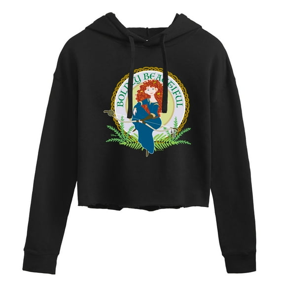 Disney Princess - Boldly Beautiful - Juniors Cropped Pullover Hoodie