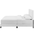 thumbnail image 4 of Contemporary Modern Urban Designer Bedroom Queen Size Platform Bed Frame, Fabric, White, 4 of 5