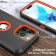 thumbnail image 3 of Xhy iPhone 13 Pro Case + Screen Protectors, Heavy Duty Hard Shockproof Armor Protector Case Cover for iPhone 13 Pro Phone Case (Black+Orange), 3 of 7