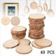thumbnail image 4 of 80 Uds 3-4CM Sin Terminar Círculos de Madera Redonda Natural Discos de Troncos de Corteza de árbol para Manualidades DIY Decoración de Fiesta En Casa, 4 of 10