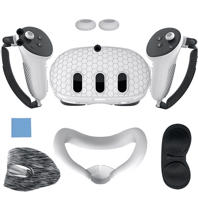 Couvercle de Lentille Protectrice pour Quest 3 Remplacement Étanche Accessoires VR Étui Protecteur en Silicone 7 Pcs Blanc