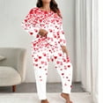 thumbnail image 2 of Tnhcen Valentine's Day Pajamas Women Plus Size 2 Piece Pajama Sets Heart Print Soft Cozy Sleepwear Large Size XL-5XL Women's Valentine Pajamas Set Soft Pajamas for Women, 2 of 5