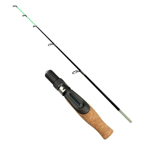 ShYlai 1 Tip 50cm Spinning Fishing Rod with Wood Handle Portable High Visibility Ice Rod for Walleye Perch Crappie Pike Trout Tackle Ultra Light/Medium Light/Medium