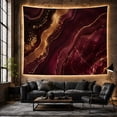 thumbnail image 6 of Abstract Marble Design with Bronze Veins in Burgundy, Mystical Watercolor for Art Lovers, Luxury Home Decor Wall Art, Housewarming Gift, Tapestry Wall Hanging for Bedroom and Living Room, 6 of 7