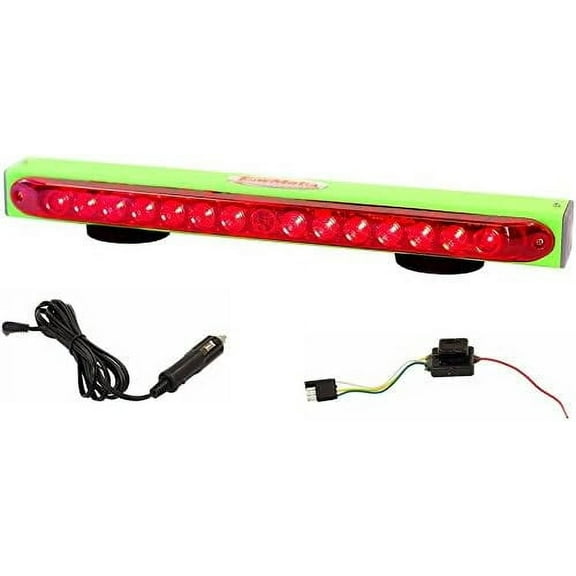 Towmate TM22G-4F Green Limelight 22" Wireless Tow Light with 4 Flat Transmitter and Charge Cord. LED Stop, Tail, Turn