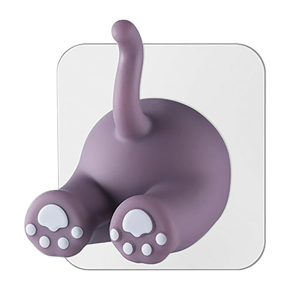 LACKUST Shower Hooks,Dog Tail Coat Hooks for Wall,Wall-Mounted Hat Hanger Hooks,Cute Towel Hooks for Bathroom,Decorative Dog Butt Wall Peg for Hanging,Bags,Key,Purse,Purple