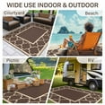 thumbnail image 2 of DEORAB Outdoor Rugs Waterproof Plastic Straw Mat 8'x10' Reversible for RV Patio Deck Beach Coffee & Beige, 2 of 5